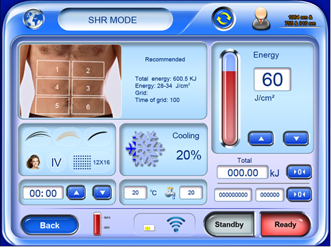 HS-818 diode laser operator interface 2 Interface opérateur du laser à diode HS-818 2