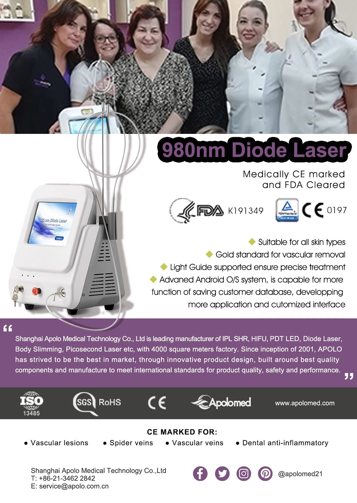 980nm diode laser machine equipment Équipement de machine laser à diode 980nm