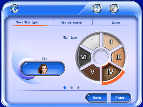 HS-818 diode laser operator interface Interface opérateur du laser à diode HS-818