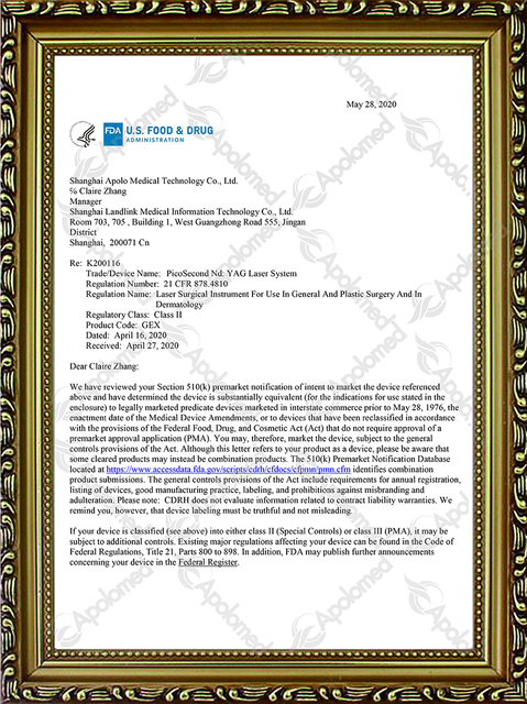 Picoseconde Nd&nbsp;:&nbsp;syst&egrave;me laser Yag FDA des &Eacute;tats-Unis