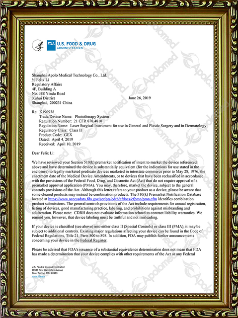 Syst&egrave;me de th&eacute;rapie photodynamique FDA