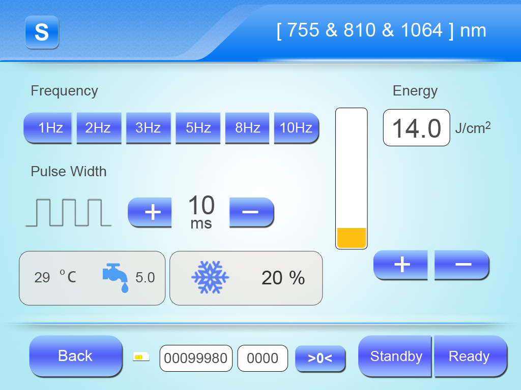 &Eacute;cran d'&eacute;quipement laser &agrave; diode 808nm