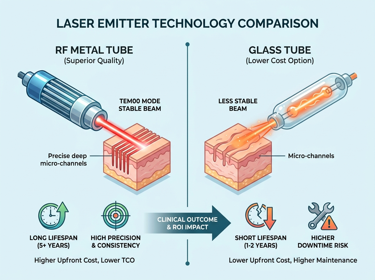 Syst&egrave;me laser CO2 fractionn&eacute; 10&nbsp;600 nm dans une clinique